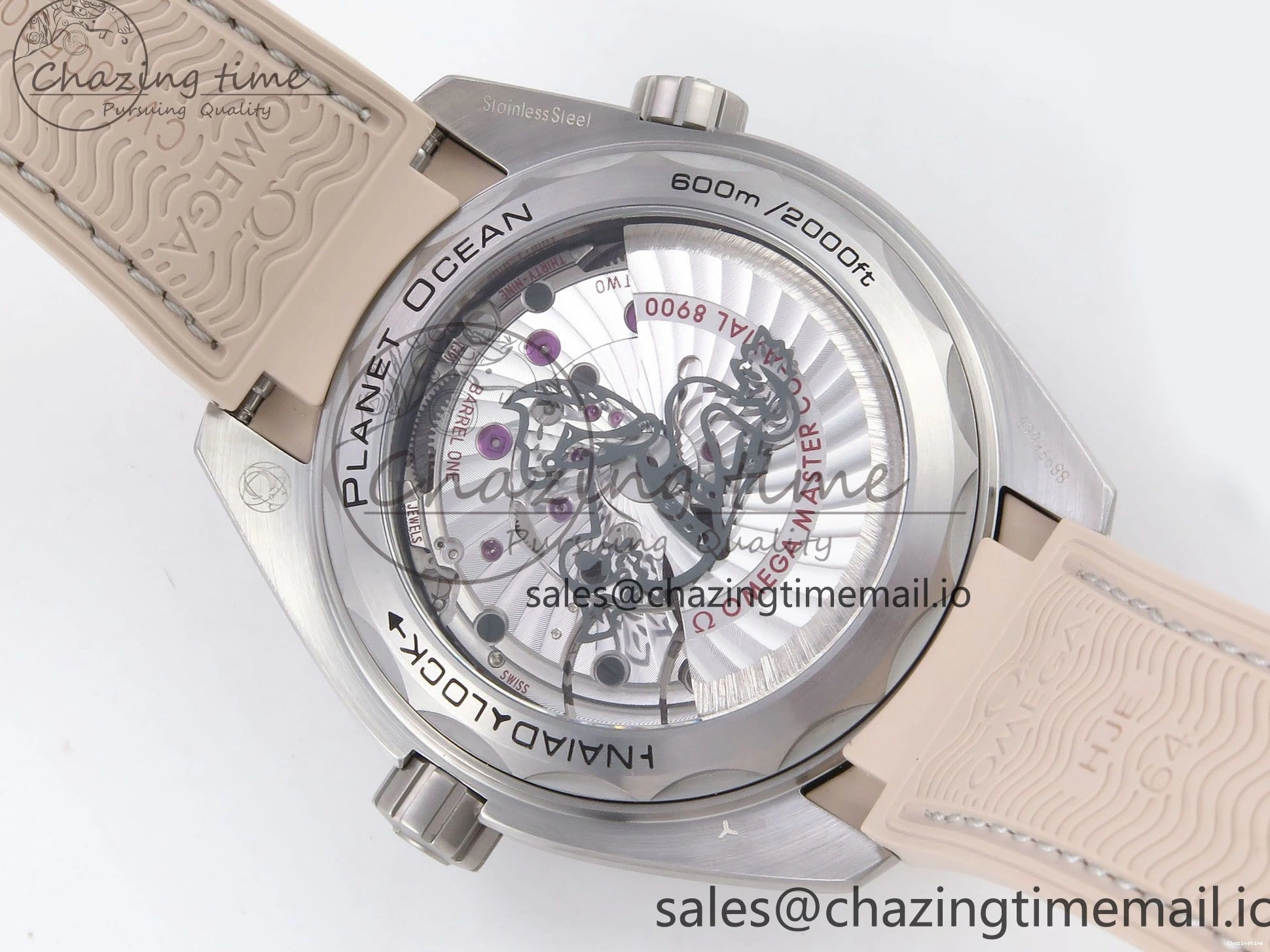 0323 Planet Ocean 43.5mm SS VSF 1:1 Best Edition Brown Bezel Sand Dial on Sand Rubber Strap A8900 Super Clone Neat 7710